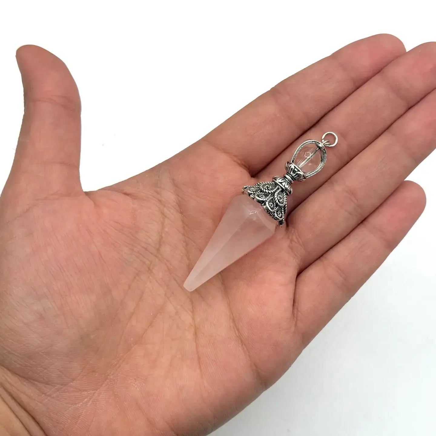 Double Cap Pendulums with Silver Plated Chain