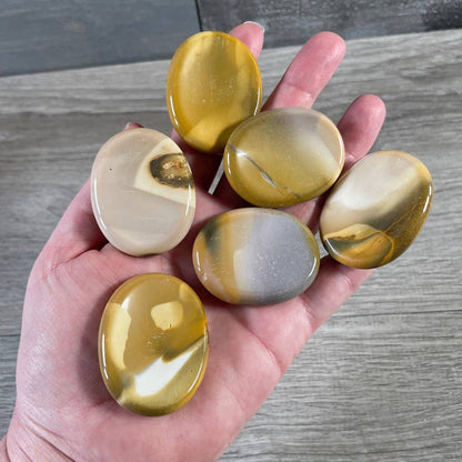 Oval Gemstone Worry Stones – Polished Pocket Crystals