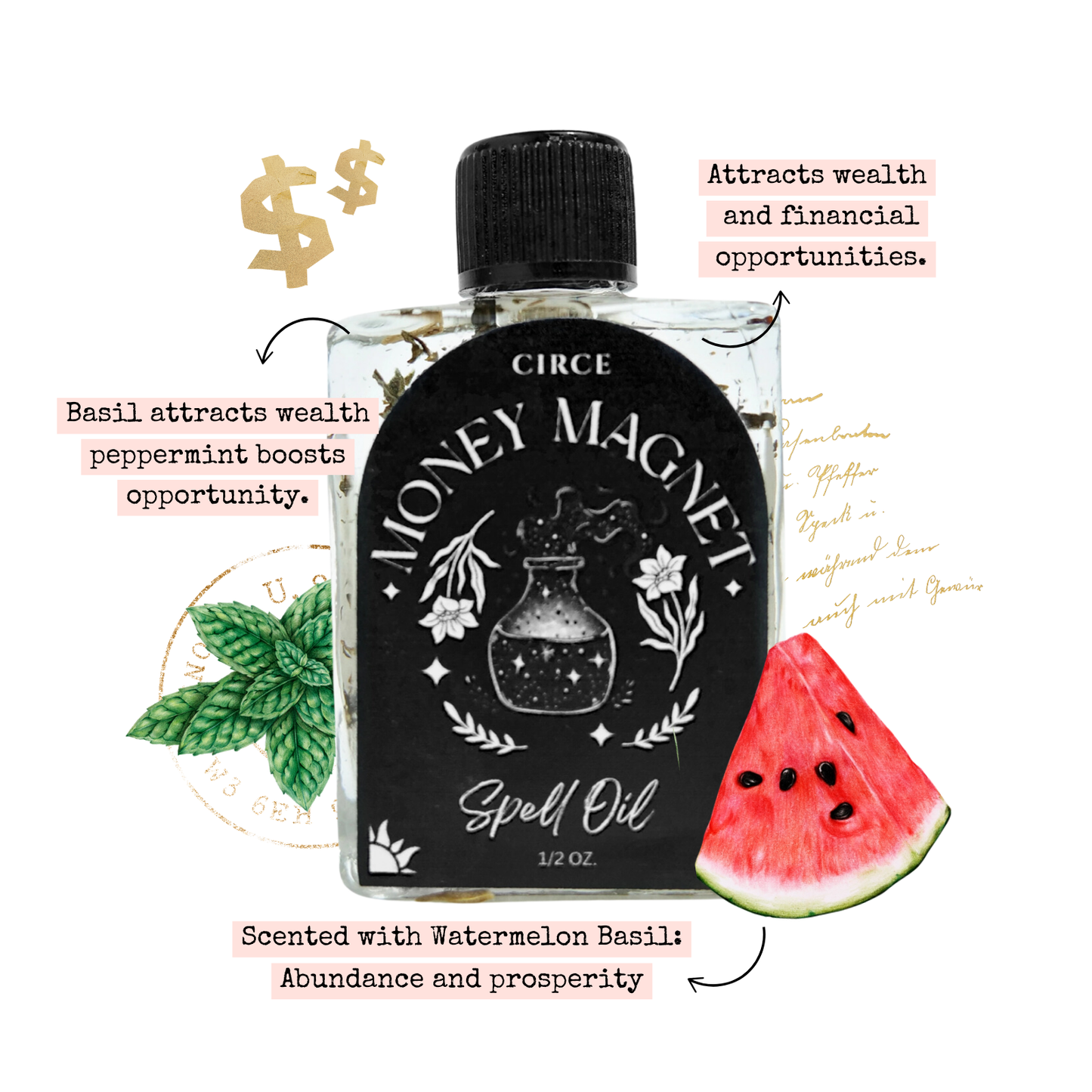 Money Magnet Spell Oil – 1/2 oz Prosperity & Abundance Oil