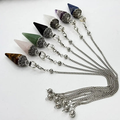 Double Cap Pendulums with Silver Plated Chain