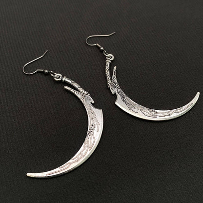 Gothic Sickle Dangle Earrings
