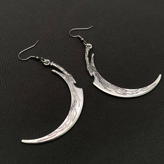 Gothic Sickle Dangle Earrings