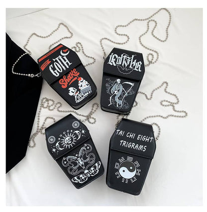 Halloween Print Coffin Crossbody Bag