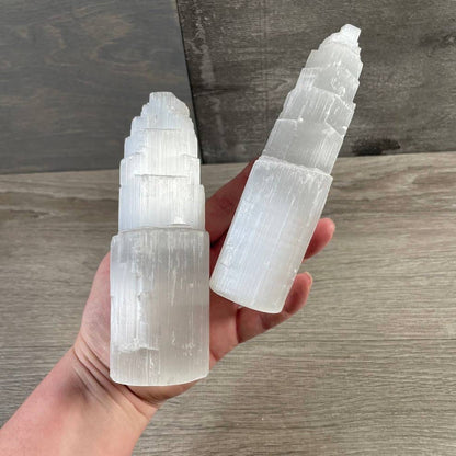 Selenite Obelisk and Tower Crystals