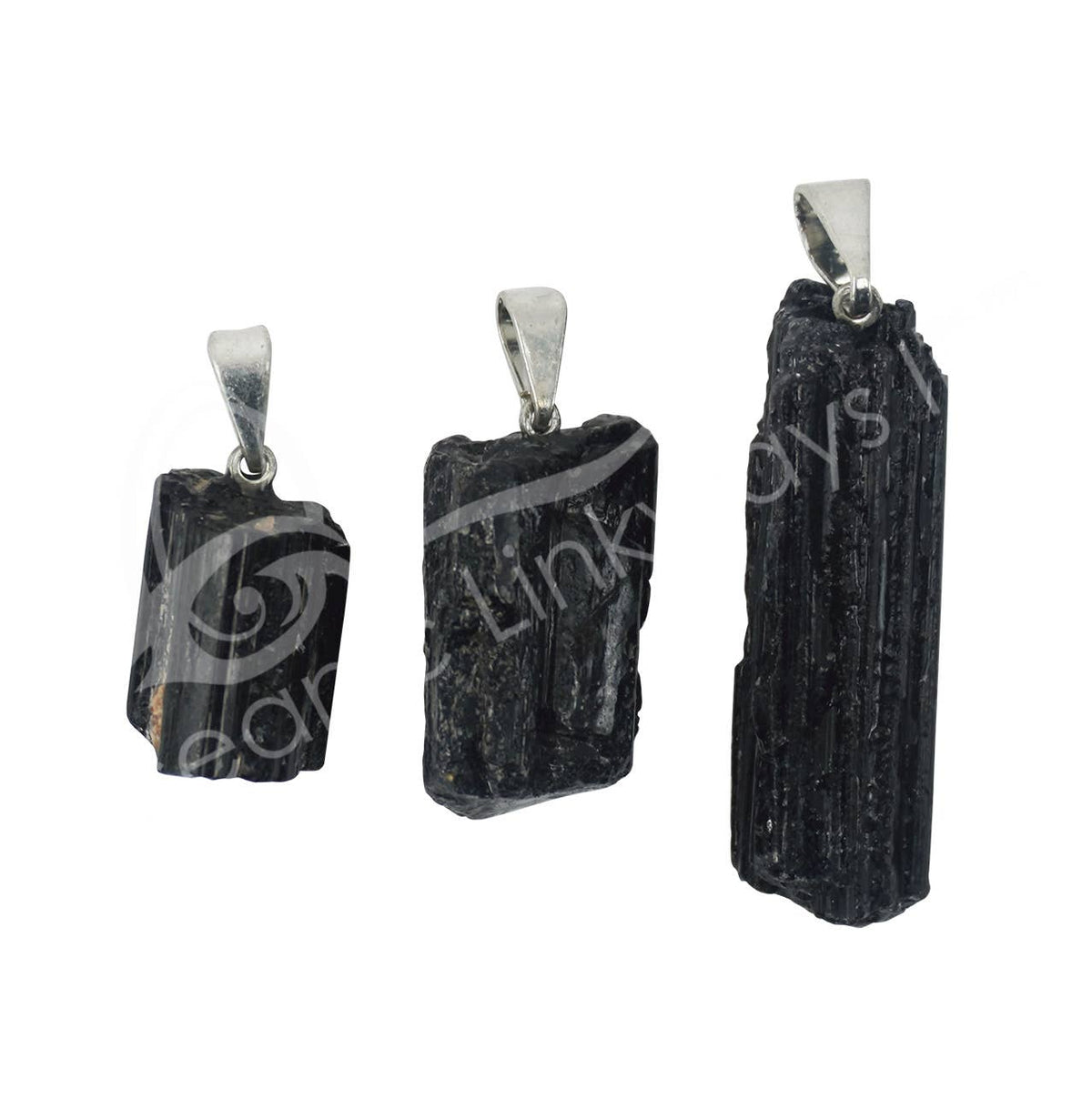 (PC)PENDANT - ROUGH TOURMALINE, BLACK 0.75-1.5"