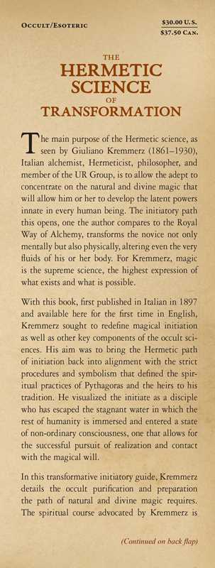 Hermetic Science of Transformation by Giuliano Kremmerz