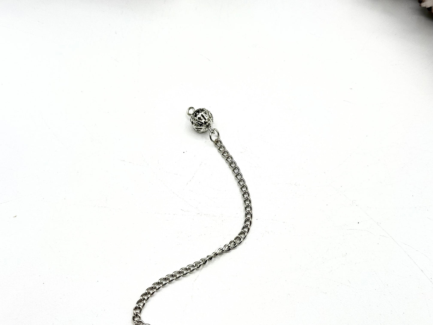Double Cap Black Obsidian Pendulum