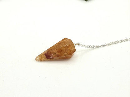 Golden Healer Pendulum w/Silver Plated Chain