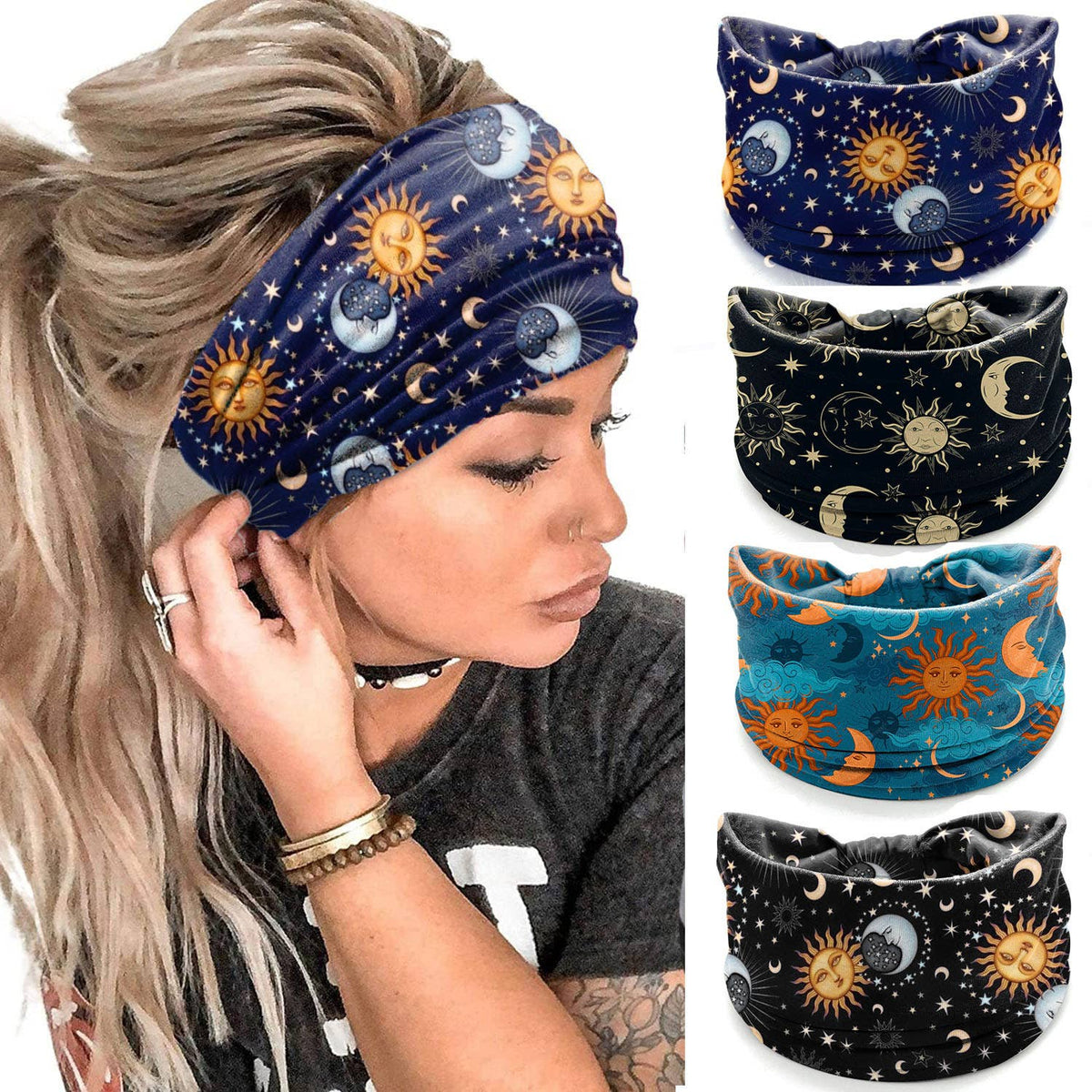 Boho Sun & Moon Headband / Neck Gaiter
