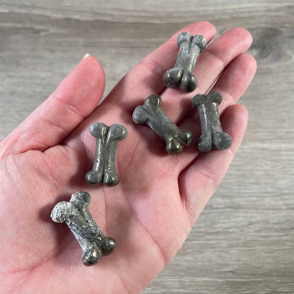 Gemstone Dog Bone Figurine –Small Crystal Carving, Gift Shop