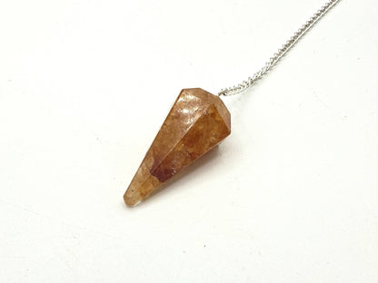 Golden Healer Pendulum w/Silver Plated Chain