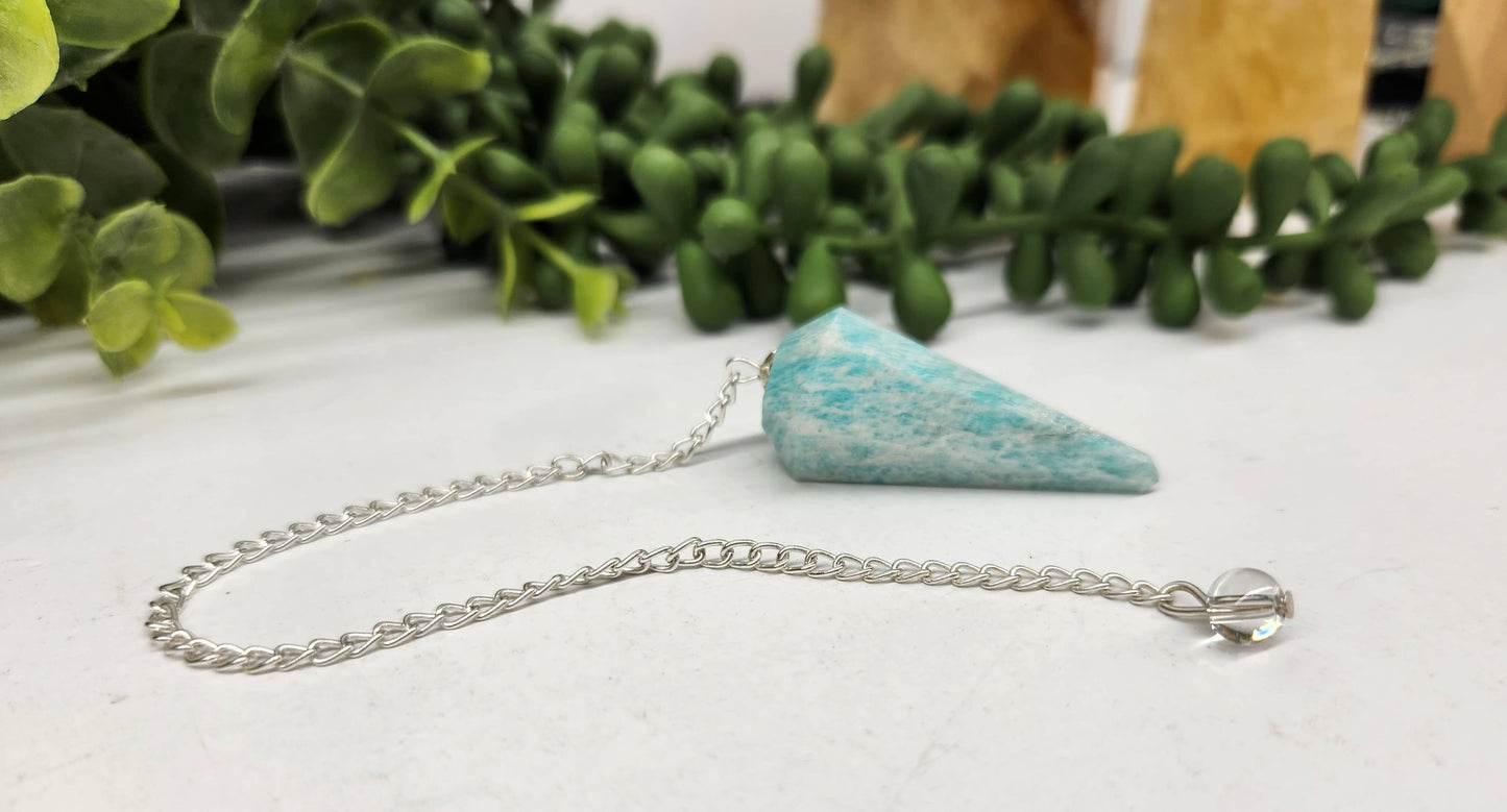 Amazonite Semi-Precious w/Silver Plated Chain
