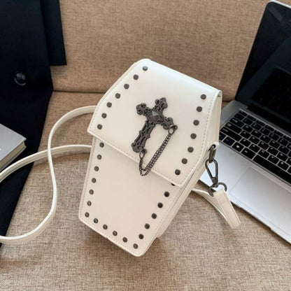 Gothic Vintage Cross Studded Crossbody Bag