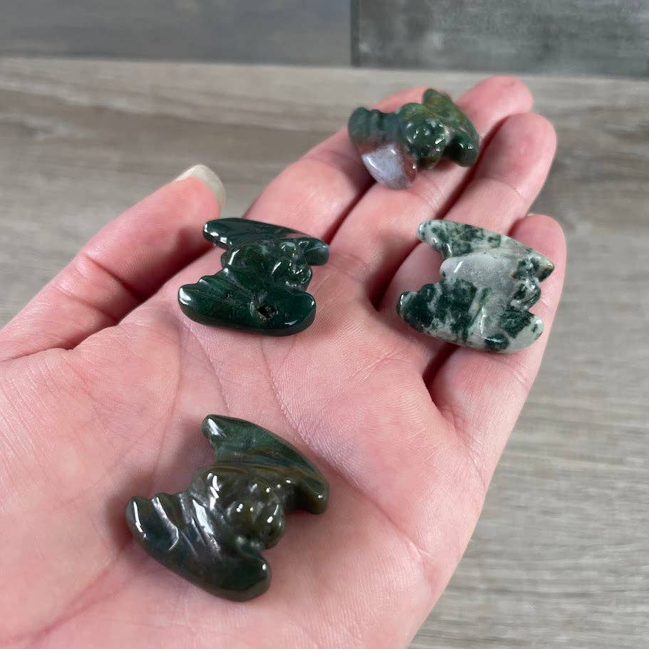 Bat Gemstone Figurines – Mini Carved Crystal Bats