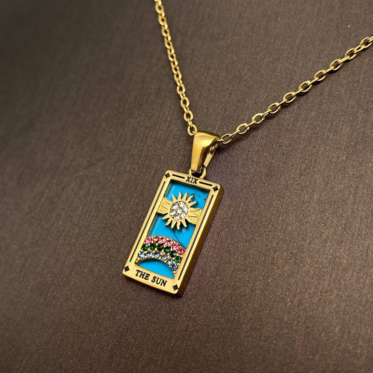 Tarot Card 18K Gold Plated Necklace