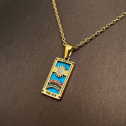 Tarot Card 18K Gold Plated Necklace