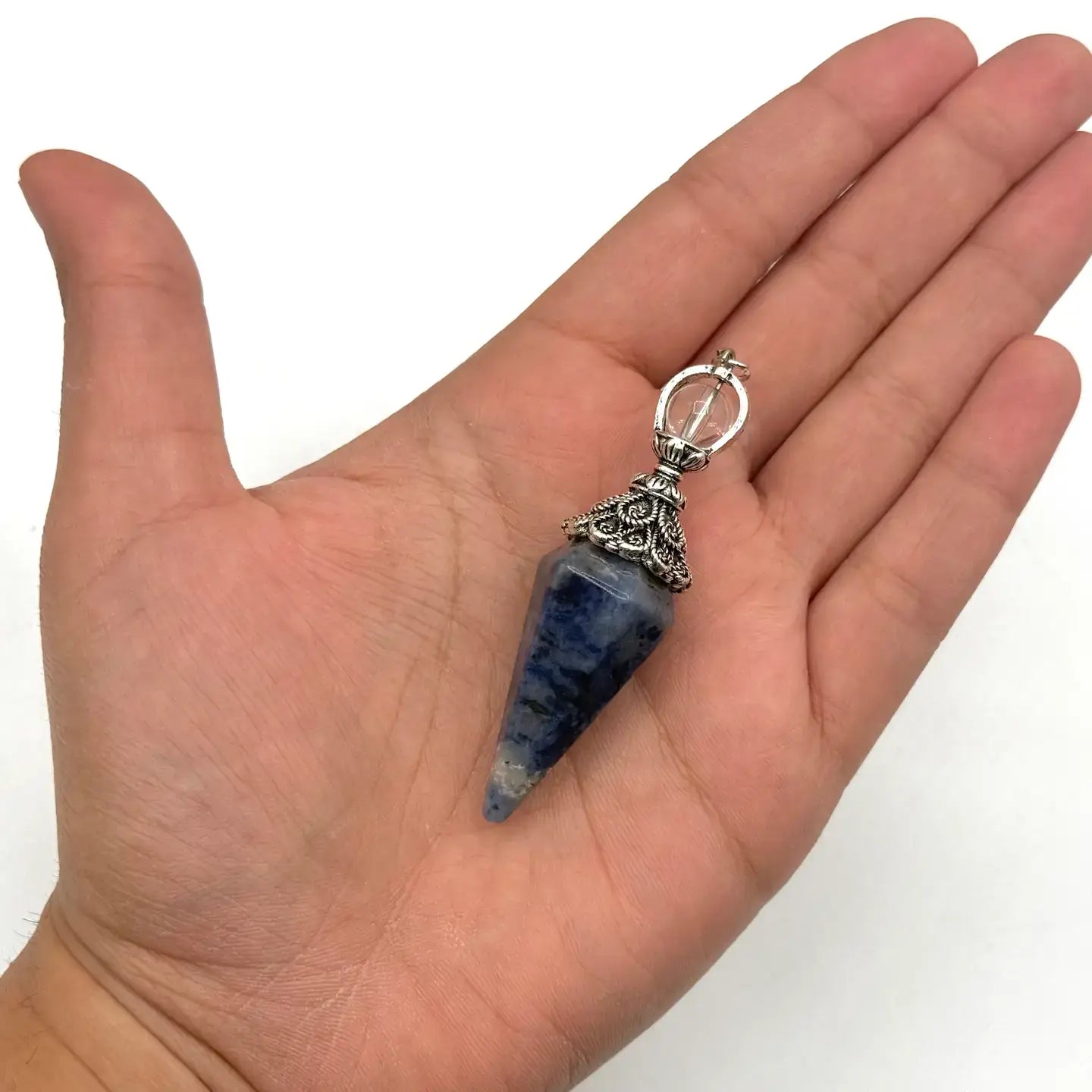 Double Cap Pendulums with Silver Plated Chain