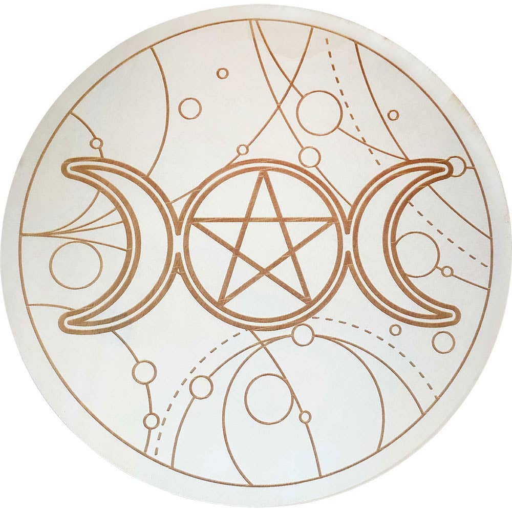 Bamboo Windchime - Triple Moon w/ Pentacle