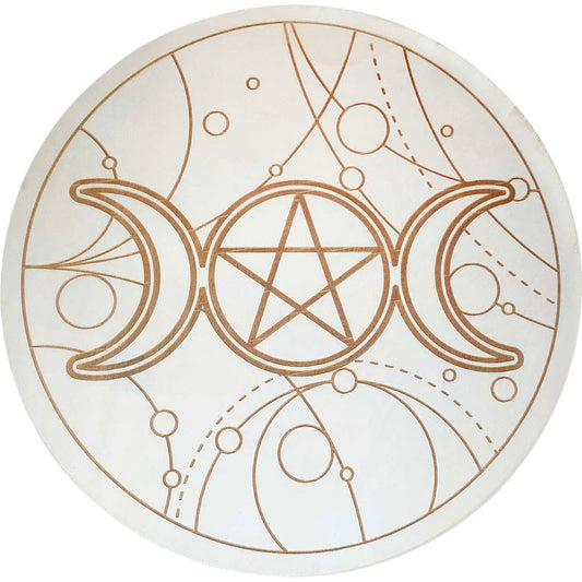 Bamboo Windchime - Triple Moon w/ Pentacle