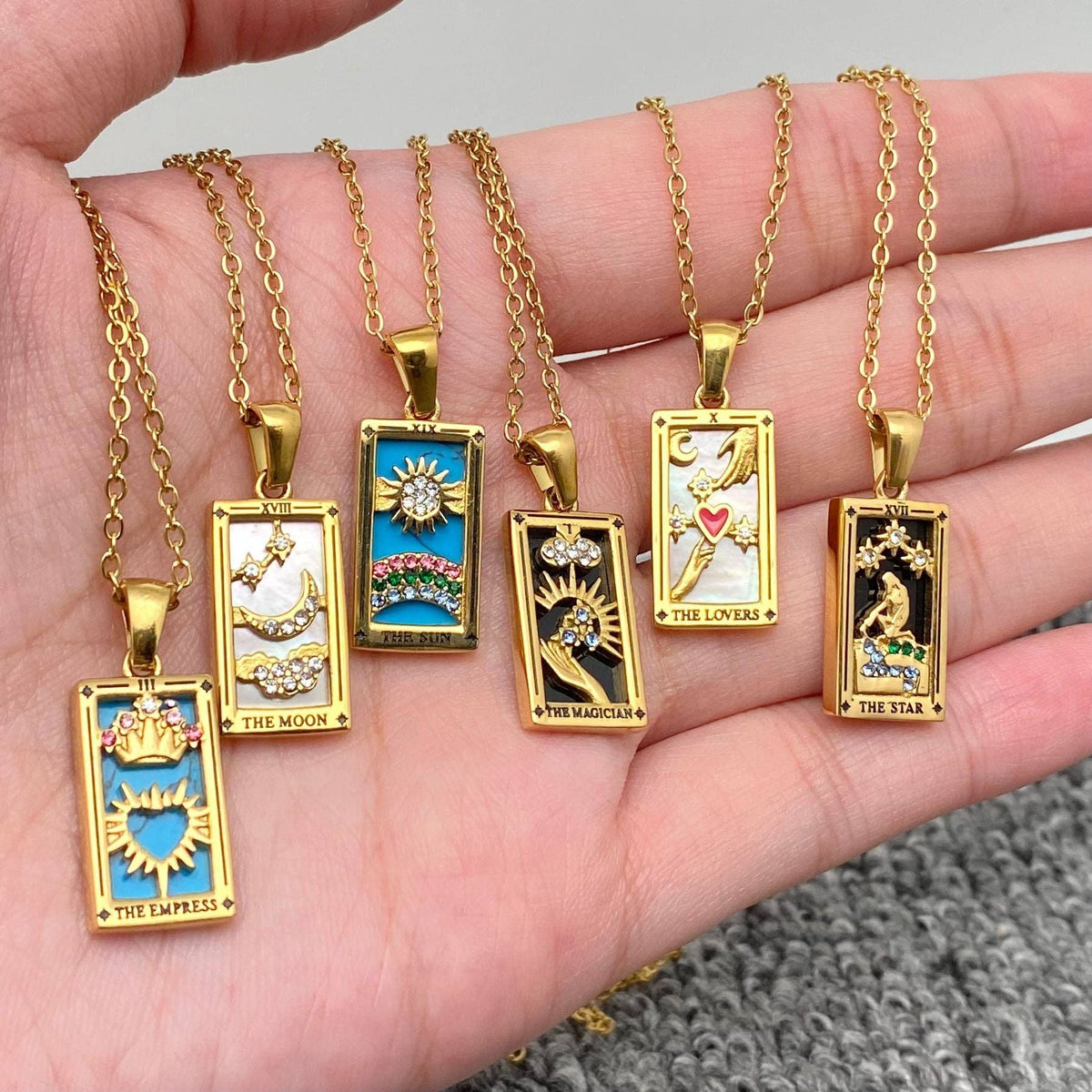 Tarot Card 18K Gold Plated Necklace