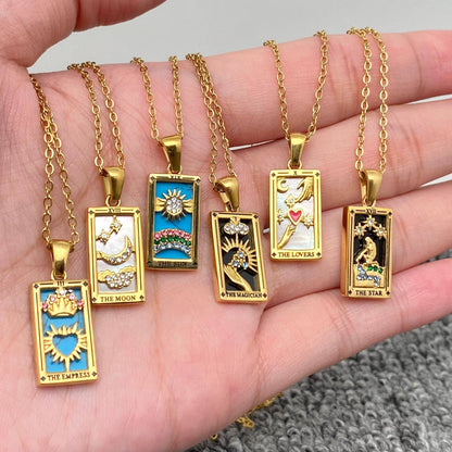 Tarot Card 18K Gold Plated Necklace