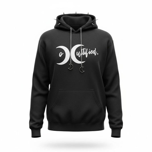 OG hoodie with studs & double moon chains