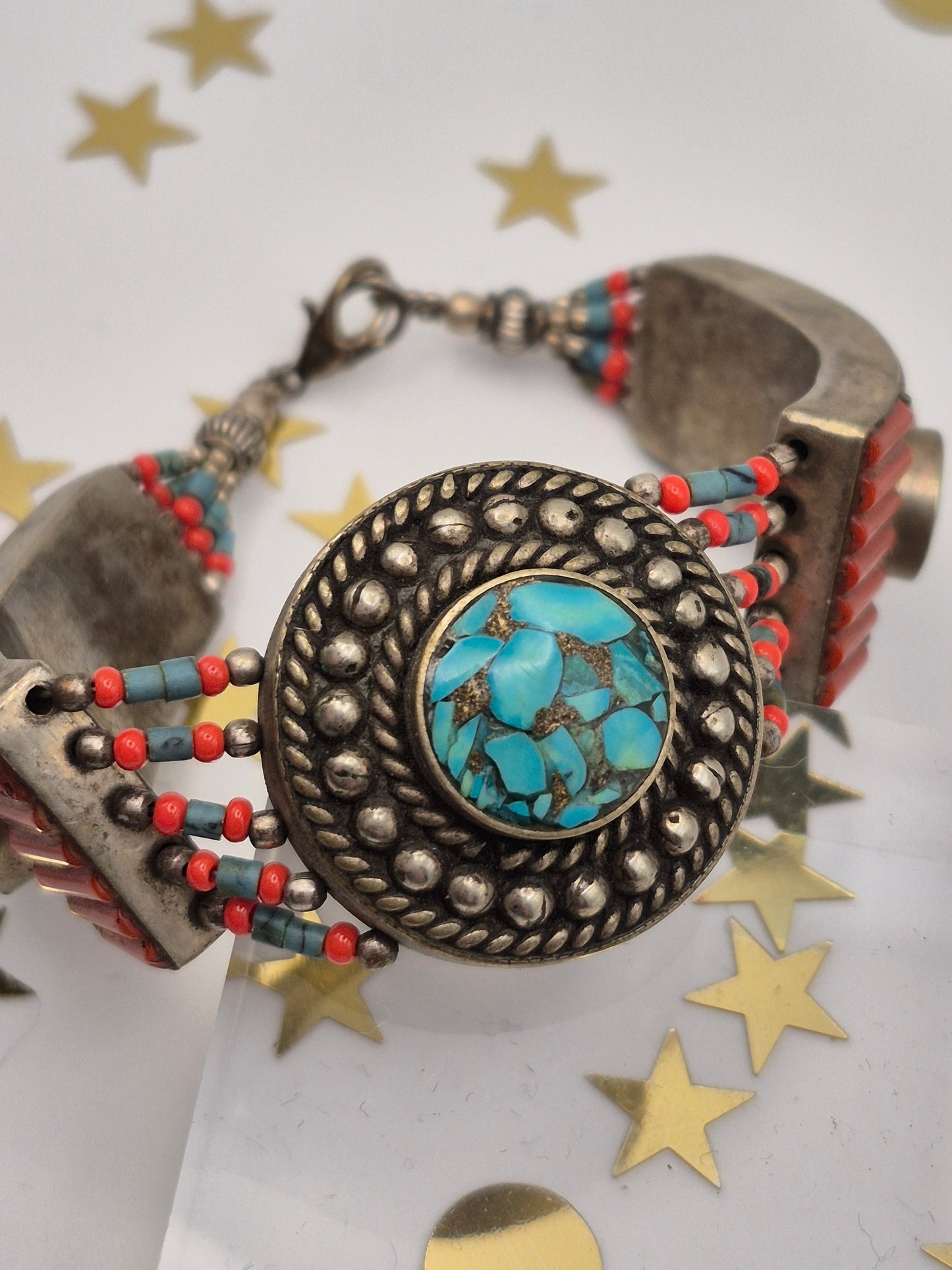 Turquoise and Bead Bracelet