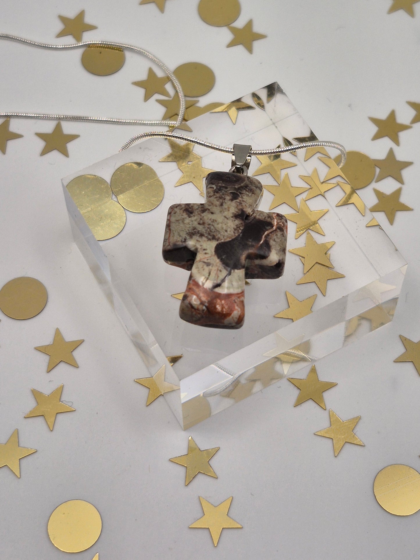 Jasper Cross Necklace