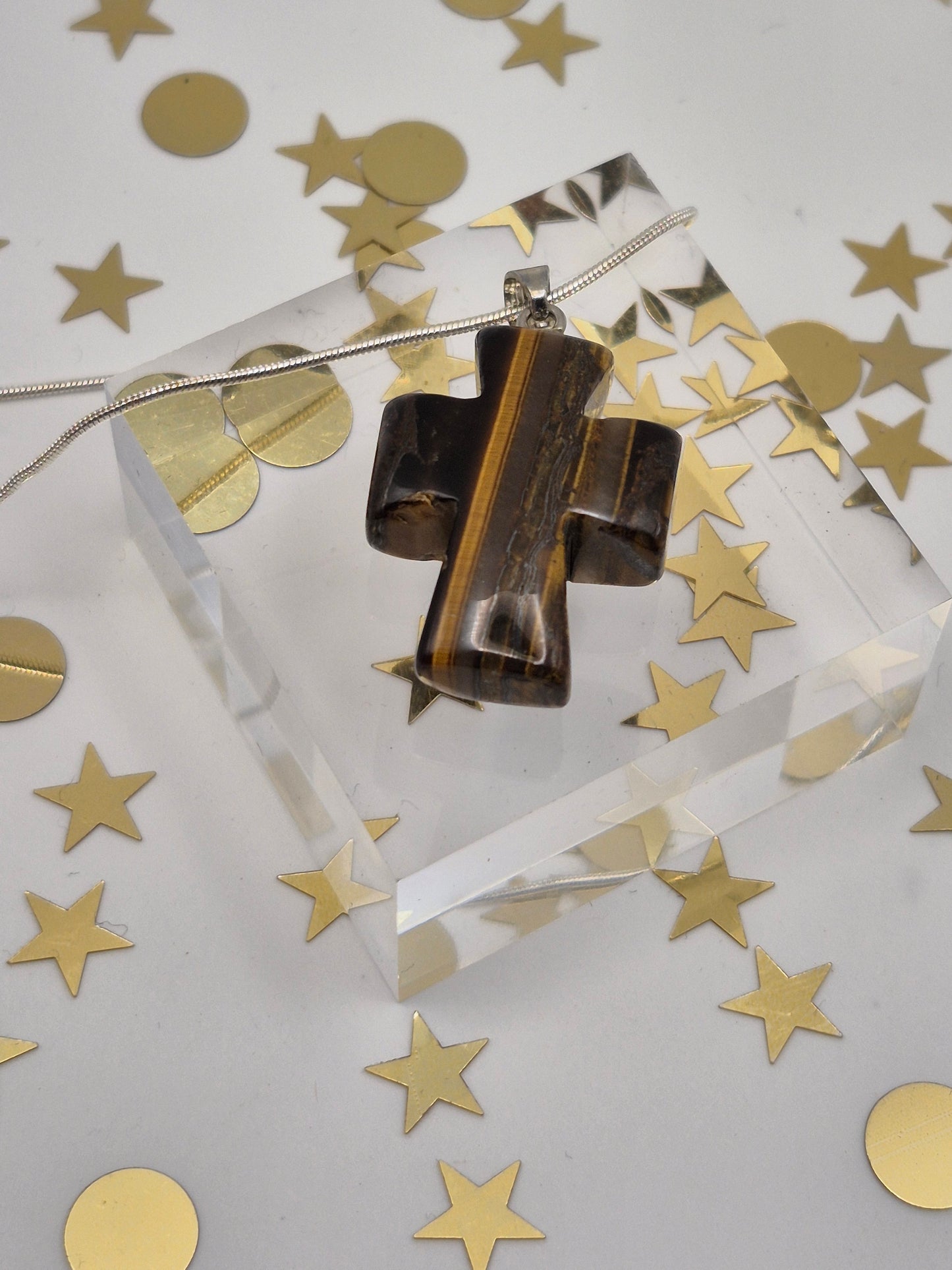 Tiger's Eye Cross Necklace