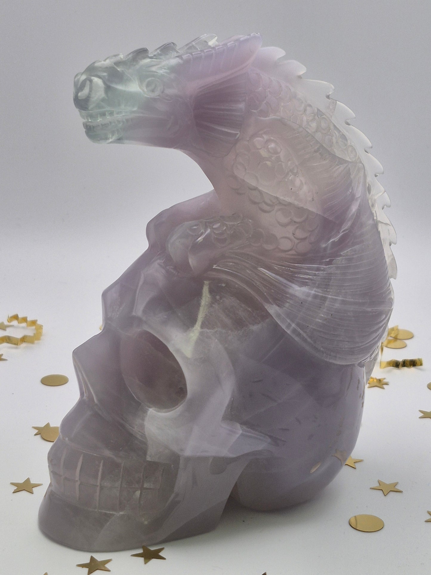 Fluorite Dragon and Skull