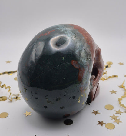 Colorful Moss Agate Skull