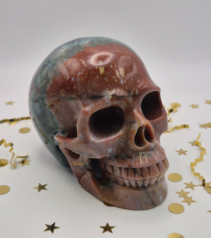 Colorful Moss Agate Skull