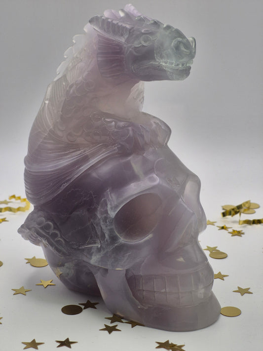 Fluorite Dragon and Skull